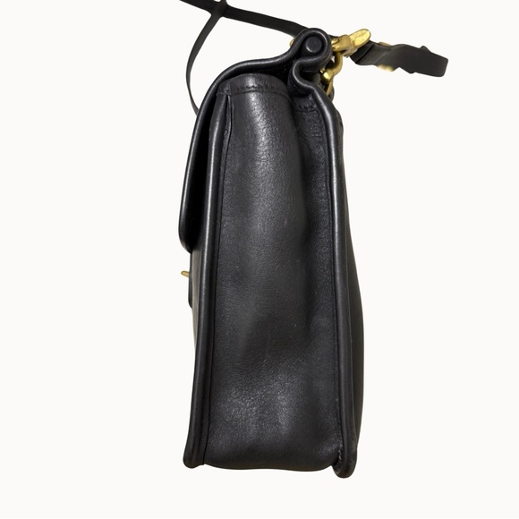 Vintage Black Leather Willis Coach Purse Crossbody Bag - Picture 4 of 16